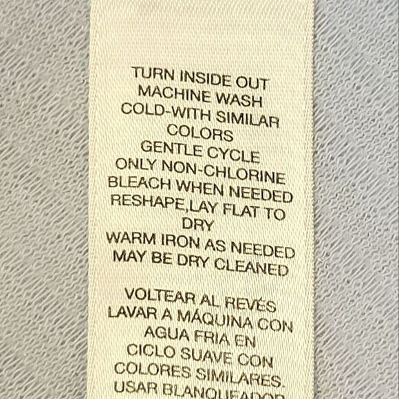 Chico's Blue Mara Mittered Ottoman Long Sleeve Blouse Size 0/S - Picture 7 of 8